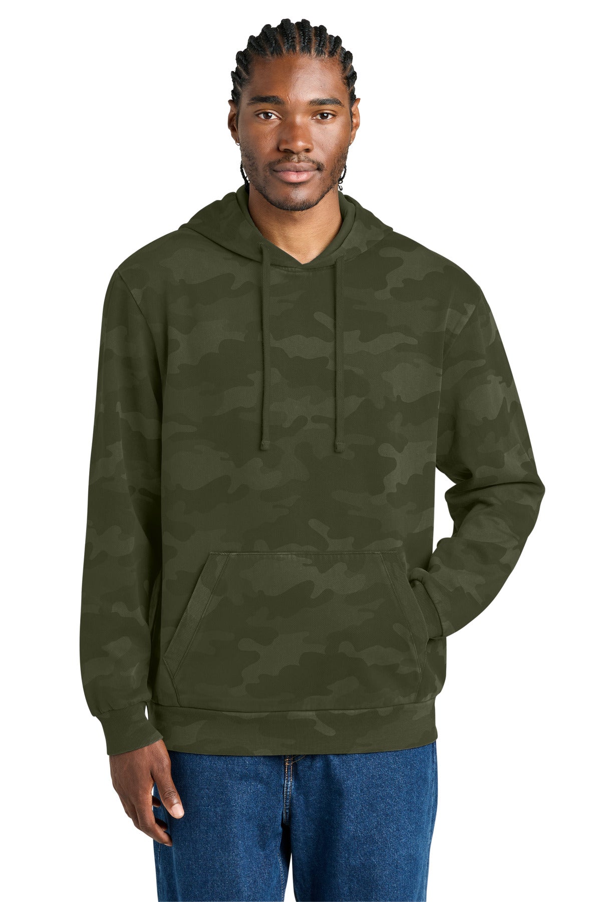 District Wash ™  Camo Fleece Hoodie DT2200C