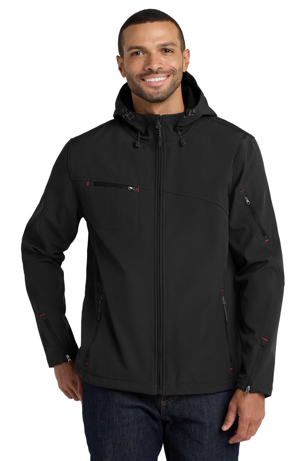 Port Authority ®  Textured Hooded Soft Shell Jacket. J706