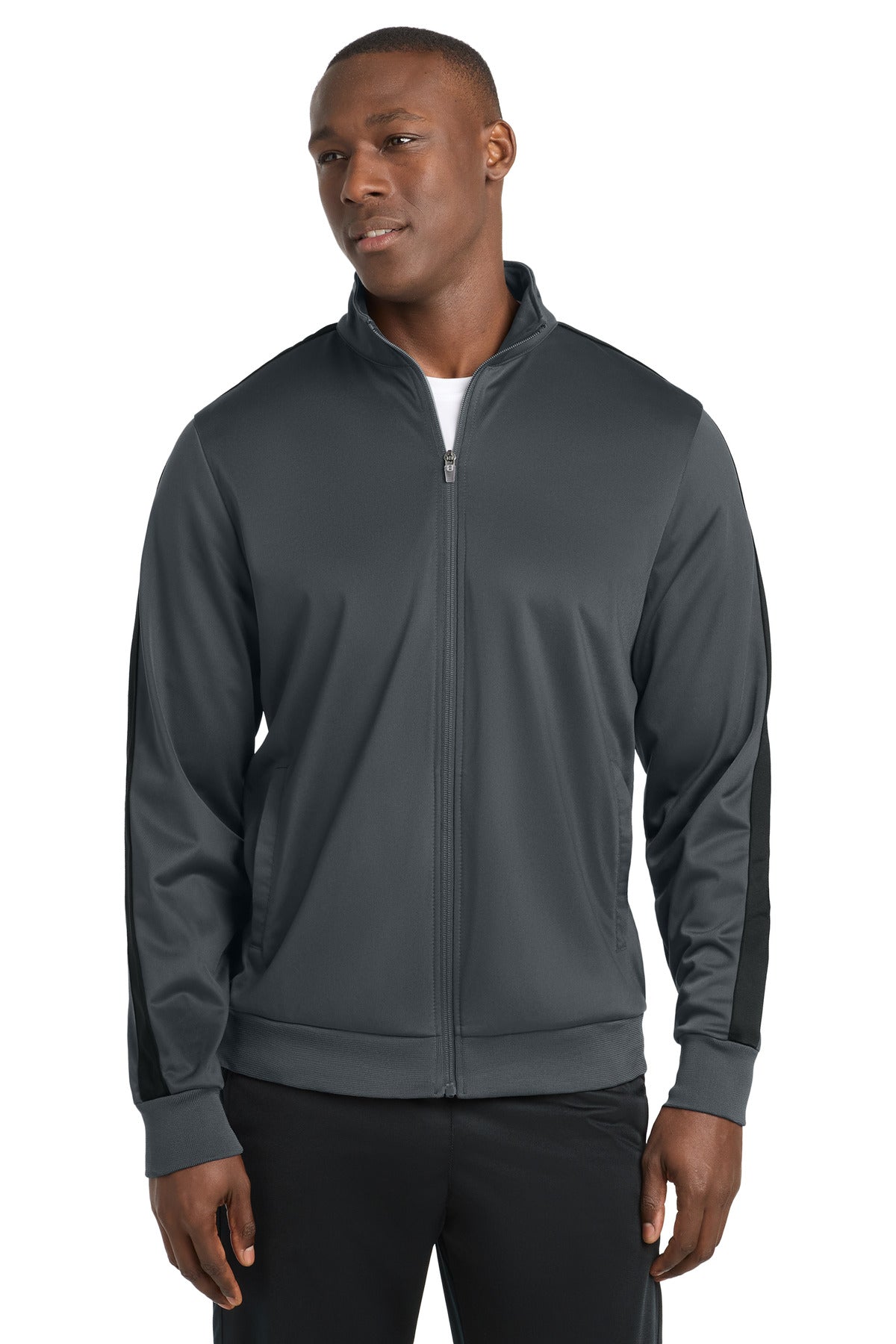 Sport-Tek  ®  Tricot Sleeve Stripe Track Jacket. JST94