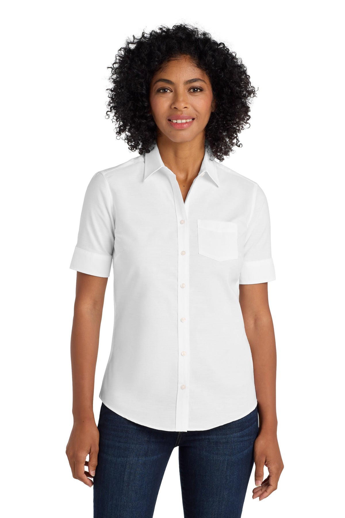 Port Authority ®  Women's Short Sleeve SuperPro ™  Oxford Shirt. L659