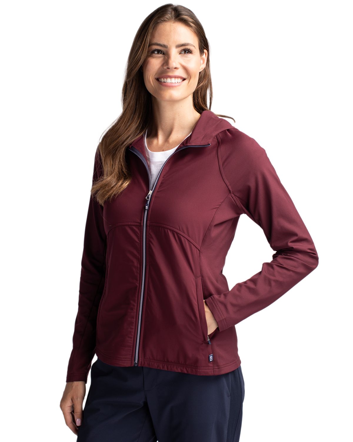 Cutter & Buck Adapt Recycled Soft Knit Stretch Womens Hybrid Full Zip Jacket - LCC00008