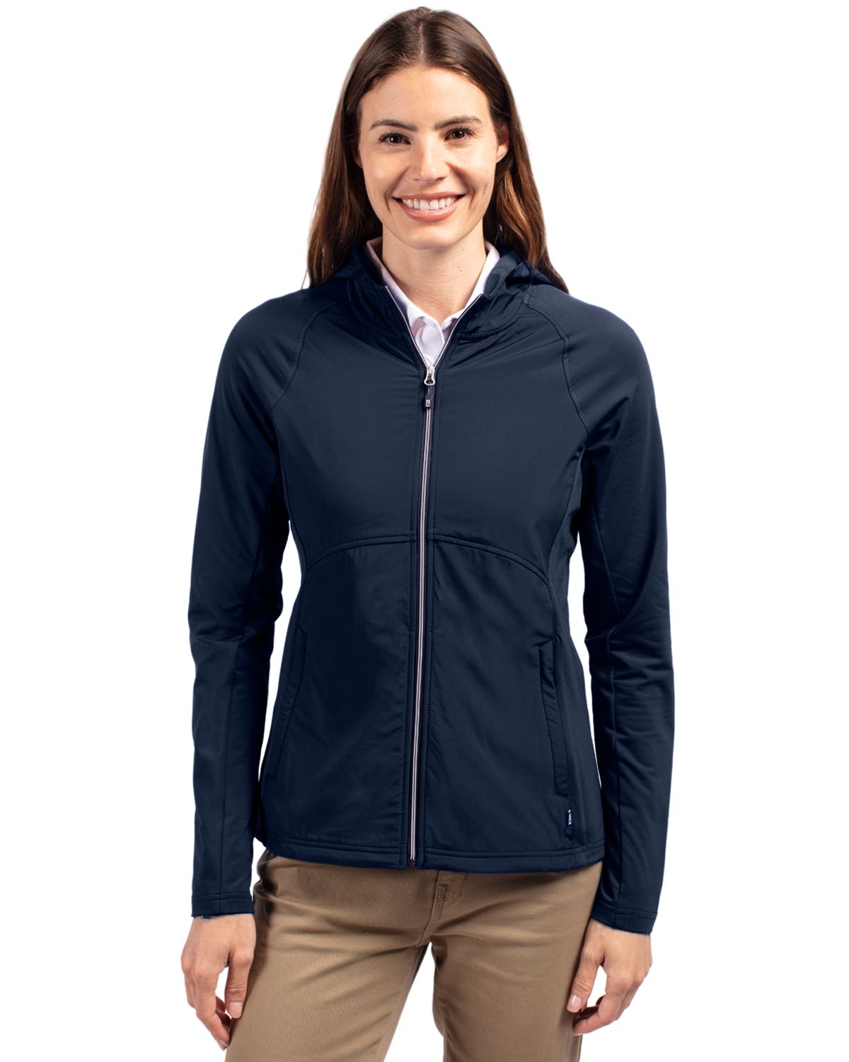 Cutter & Buck Adapt Recycled Soft Knit Stretch Womens Hybrid Full Zip Jacket - LCC00008