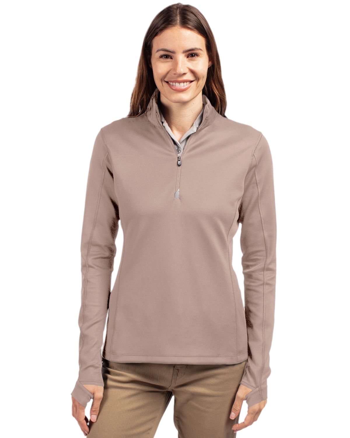 Cutter & Buck Traverse Recycled SmoothStretchWomensQuarter Zip Pullover - LCK00033
