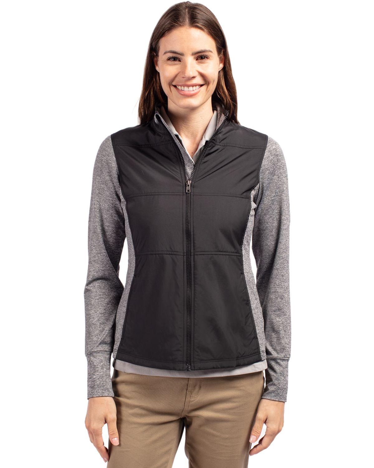 Cutter & Buck Stealth Recycled Hybrid Quilted Womens Windbreaker Jacket - LCK00042