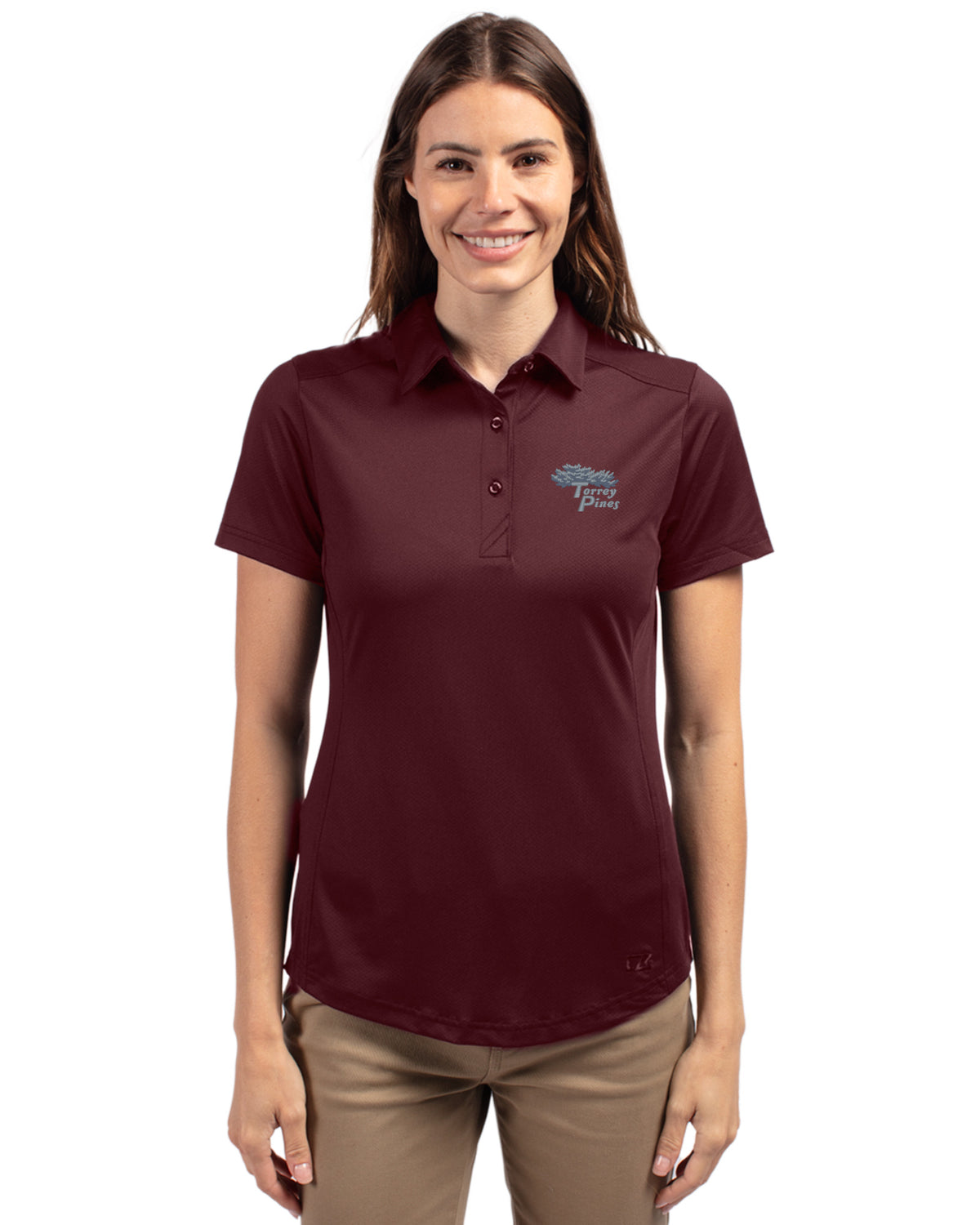 Torrey Pines Cutter & Buck Prospect Recycled Featherlight Stretch Womens Polo - LCK00111-35492
