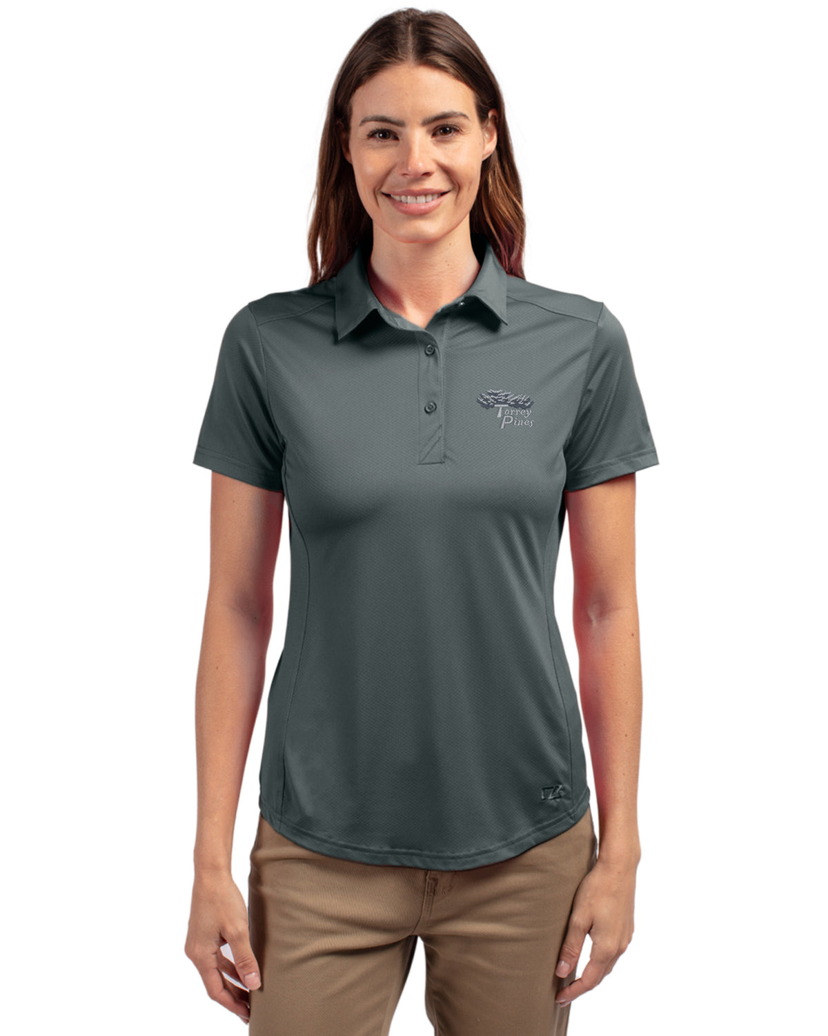 Torrey Pines Cutter & Buck Prospect Recycled Featherlight Stretch Womens Polo - LCK00111-35492