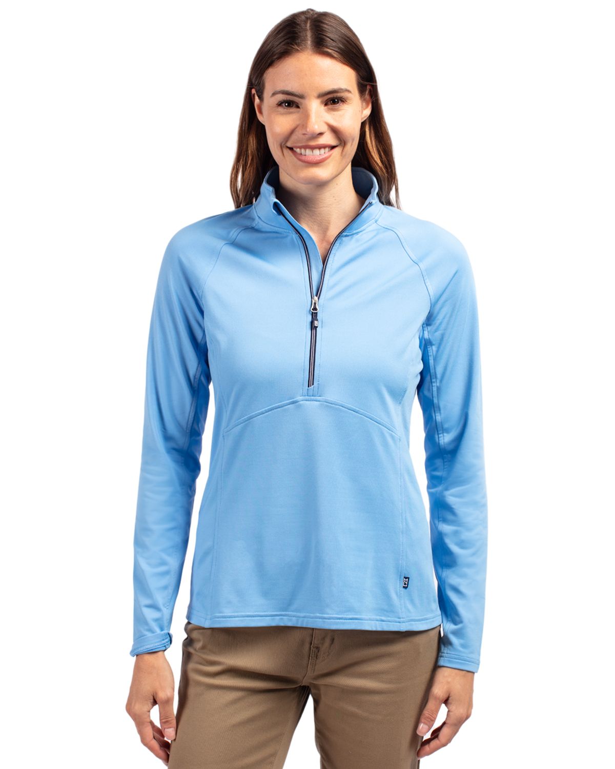 Cutter & Buck Adapt Recycled Soft Knit Stretch Womens Half Zip Pullover - LCK00128