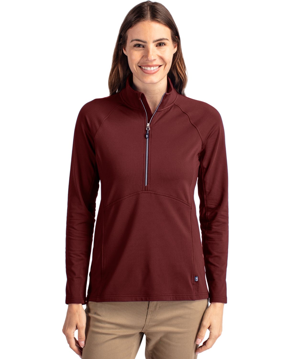 Cutter & Buck Adapt Recycled Soft Knit Stretch Womens Half Zip Pullover - LCK00128
