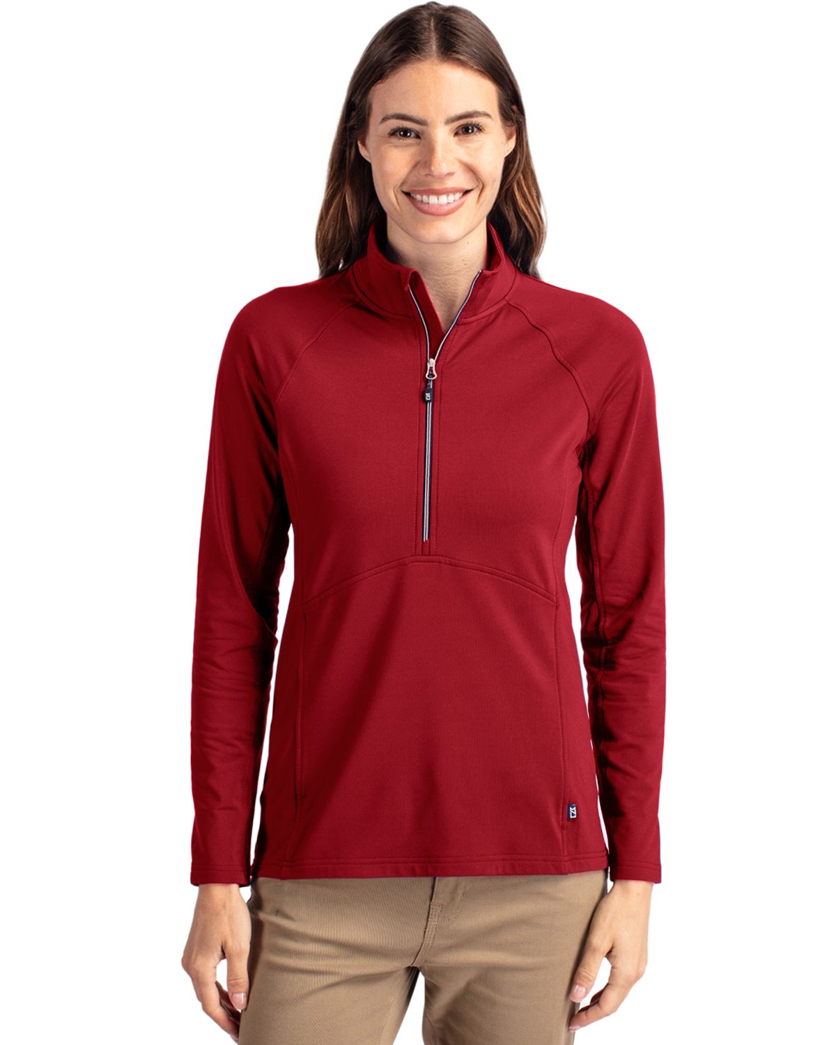 Cutter & Buck Adapt Recycled Soft Knit Stretch Womens Half Zip Pullover - LCK00128