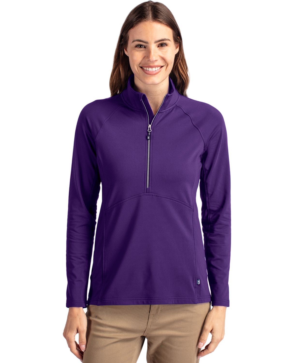 Cutter & Buck Adapt Recycled Soft Knit Stretch Womens Half Zip Pullover - LCK00128