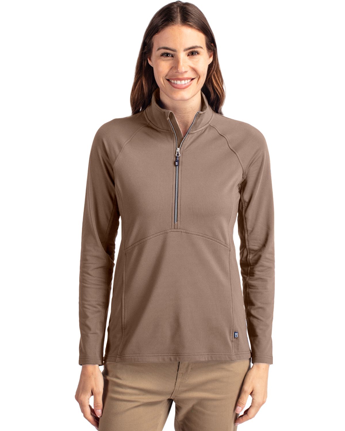Cutter & Buck Adapt Recycled Soft Knit Stretch Womens Half Zip Pullover - LCK00128