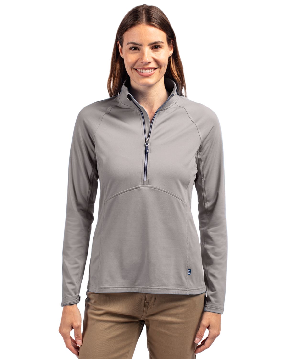 Cutter & Buck Adapt Recycled Soft Knit Stretch Womens Half Zip Pullover - LCK00128