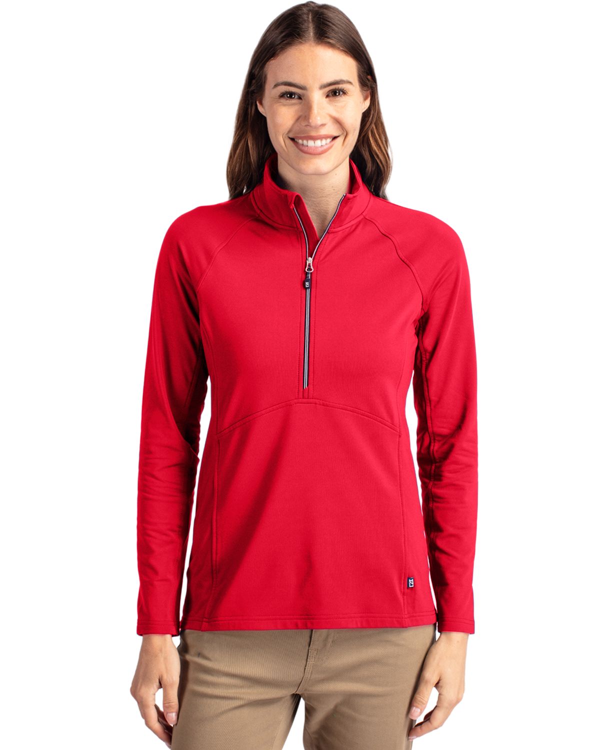 Cutter & Buck Adapt Recycled Soft Knit Stretch Womens Half Zip Pullover - LCK00128