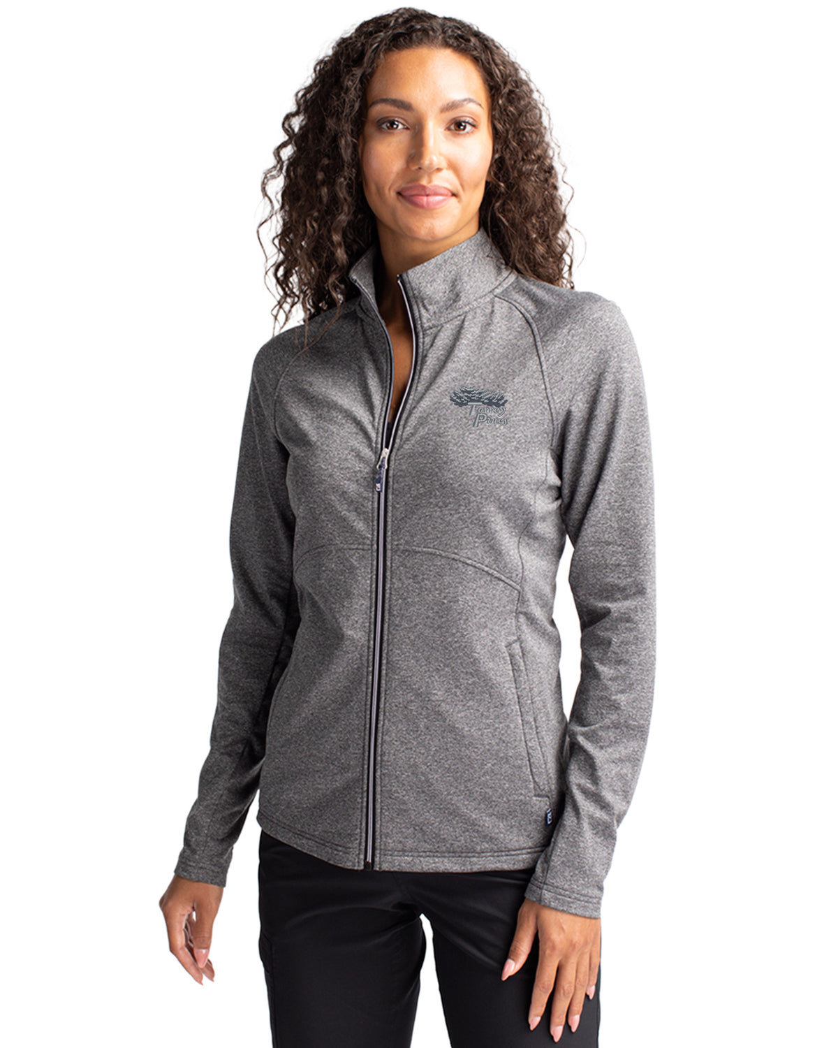 Torrey Pines Cutter & Buck Adapt Recycled Soft Knit Stretch Womens Heathered Full Zip Jacket - LCK00151-35492