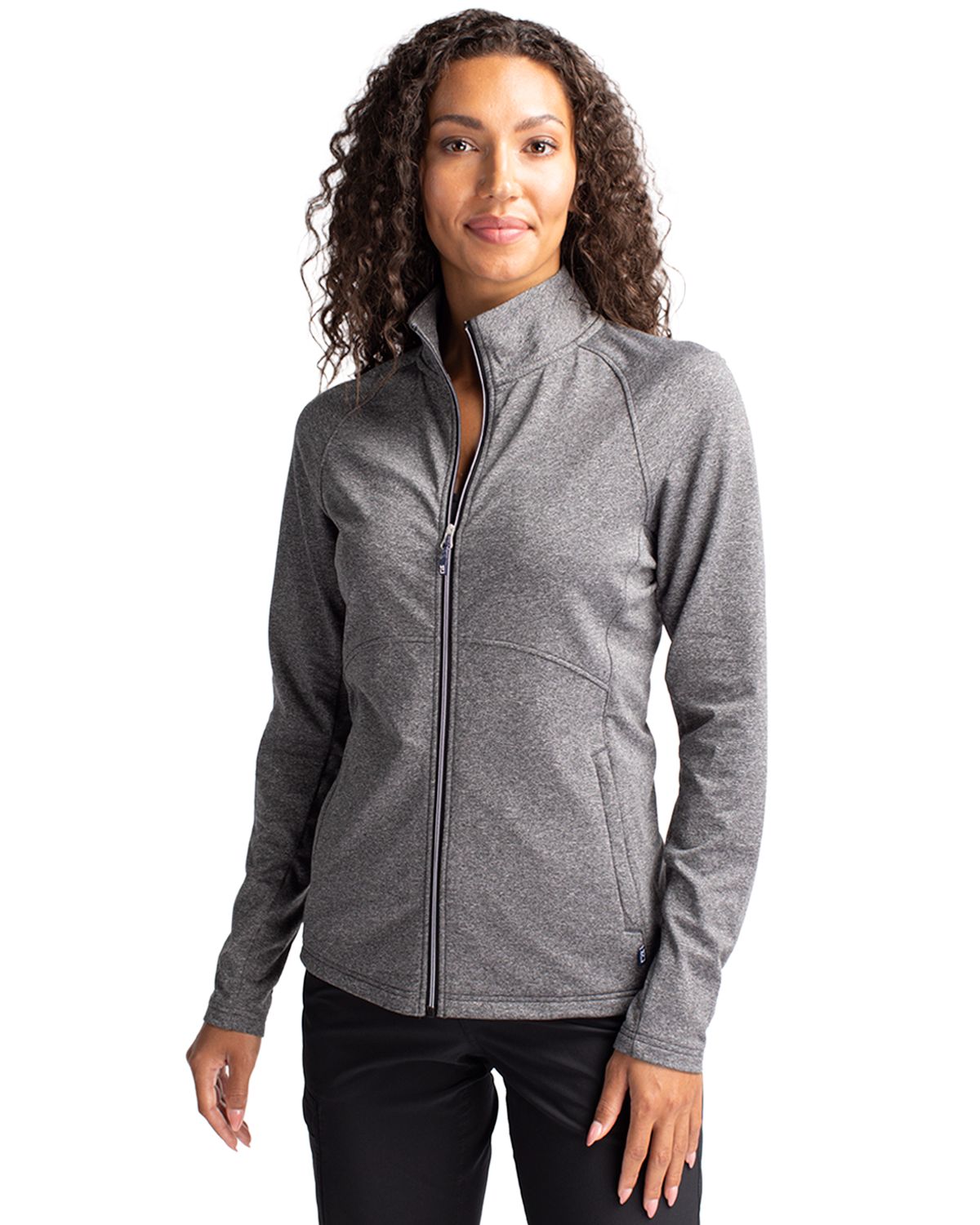 Cutter & Buck Adapt Recycled Soft Knit Stretch Womens Heathered Full Zip Jacket - LCK00151