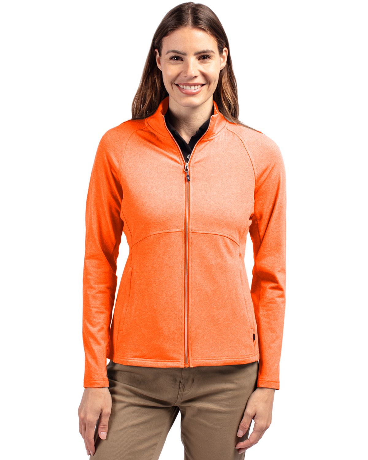 Cutter & Buck Adapt Recycled Soft Knit Stretch Womens Heathered Full Zip Jacket - LCK00151