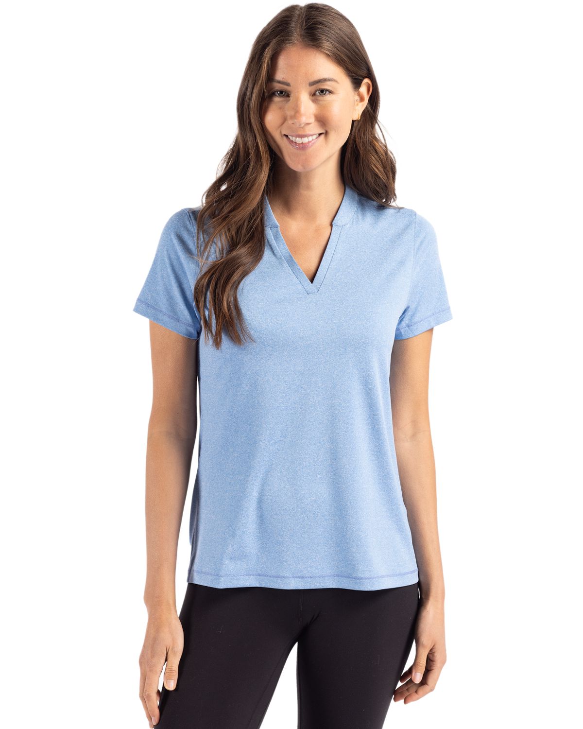 Cutter & Buck Forge Recycled Four-Way Stretch Heathered Womens Blade Top - LCK00153