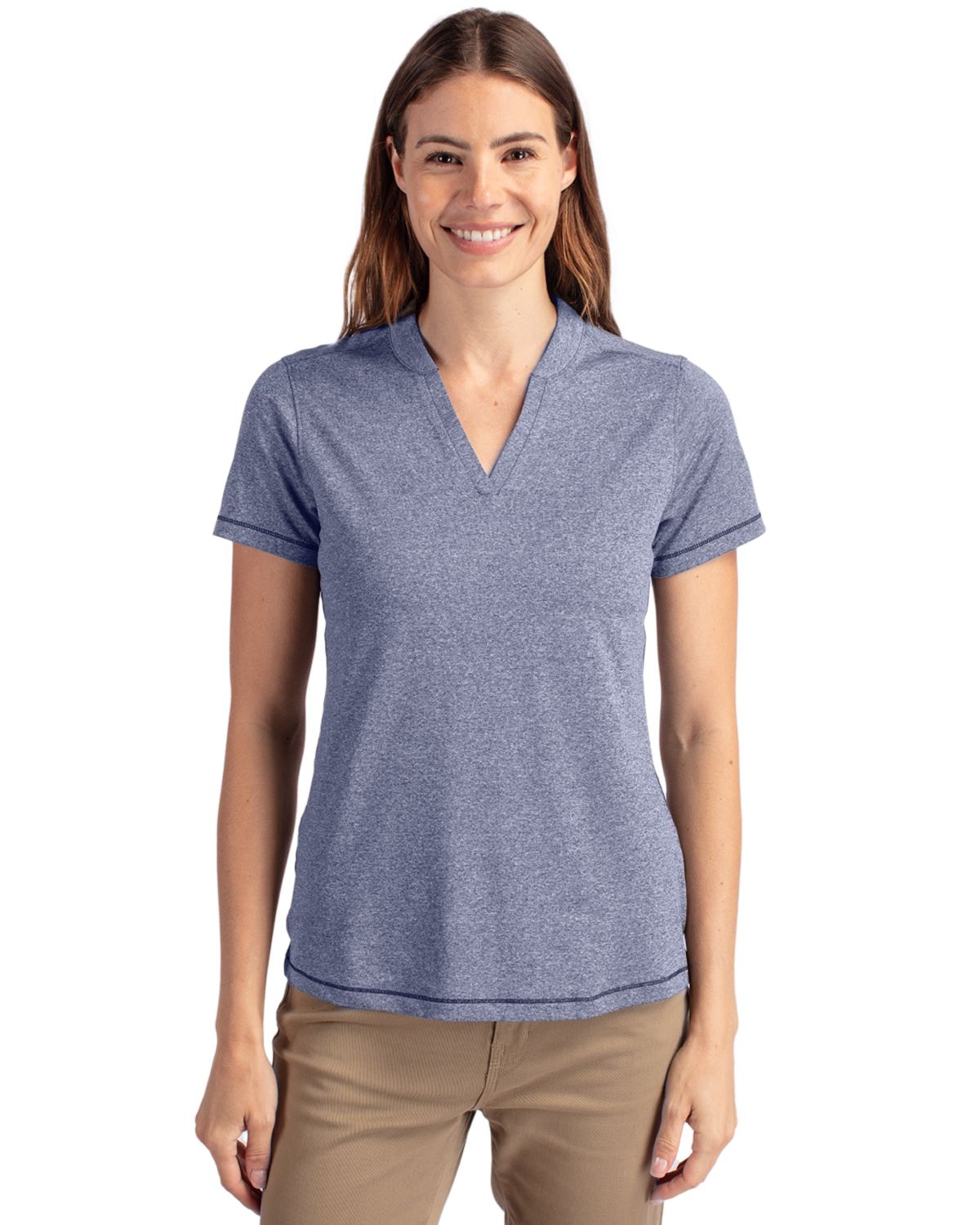Cutter & Buck Forge Recycled Four-Way Stretch Heathered Womens Blade Top - LCK00153 TEMP