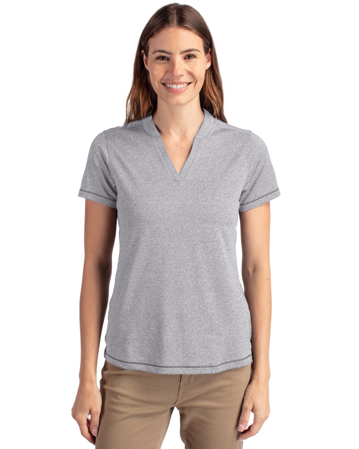 Cutter & Buck Forge Recycled Four-Way Stretch Heathered Womens Blade Top - LCK00153