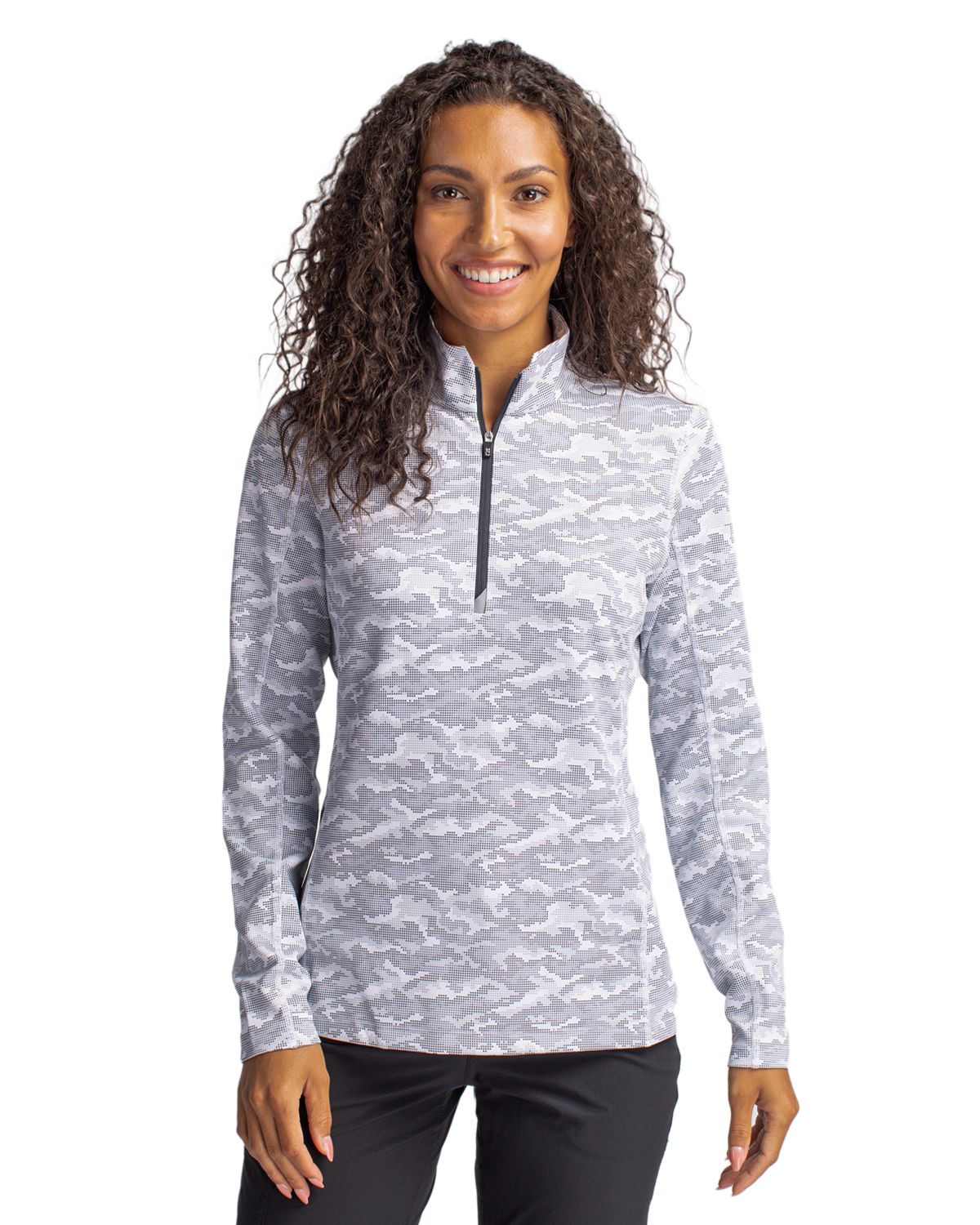 Cutter & Buck Traverse Recycled SmoothStretchWomensCamo Quarter ZipPullover - LCK00155