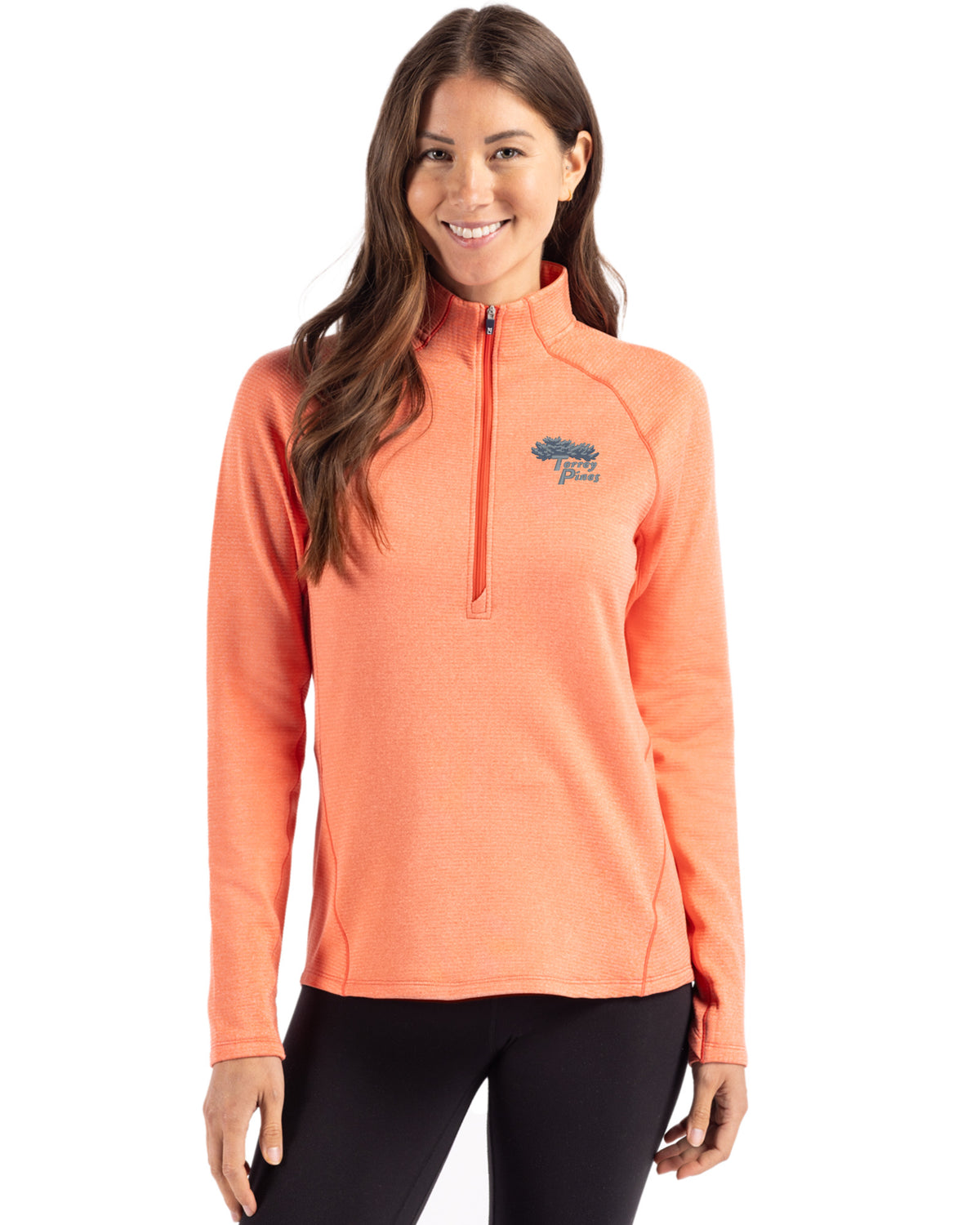 Torrey Pines Cutter & Buck Peshastin Recycled Grid Fleece Womens Half Zip Pullover - LCK00182-35492