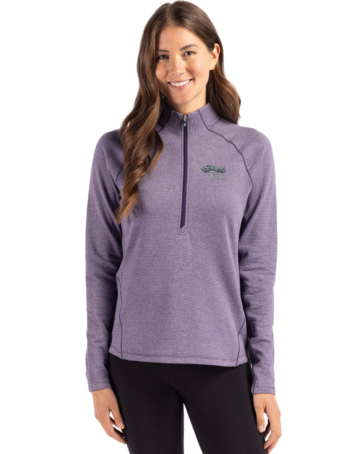 Torrey Pines Cutter & Buck Peshastin Recycled Grid Fleece Womens Half Zip Pullover - LCK00182-35492