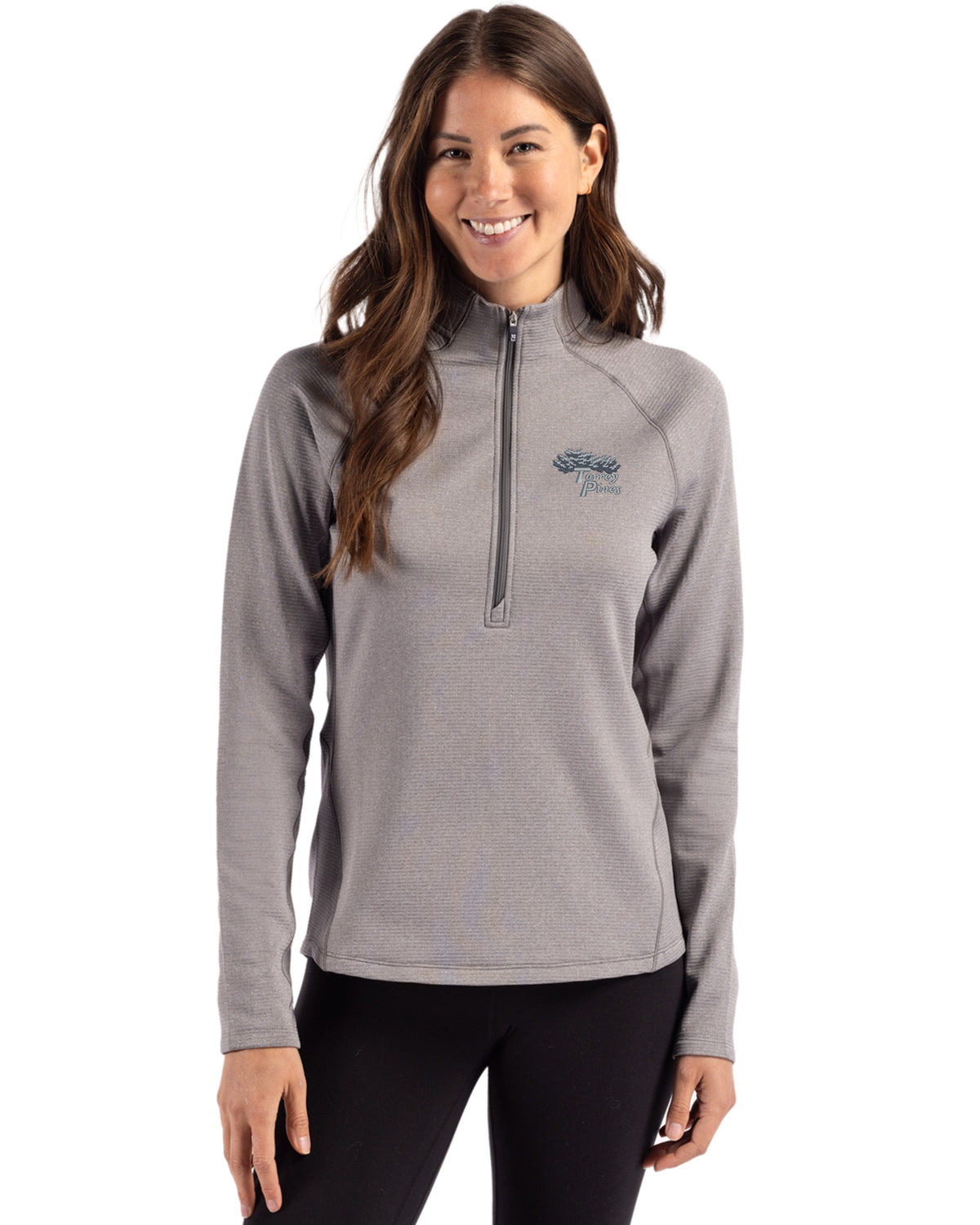 Torrey Pines Cutter & Buck Peshastin Recycled Grid Fleece Womens Half Zip Pullover - LCK00182-35492