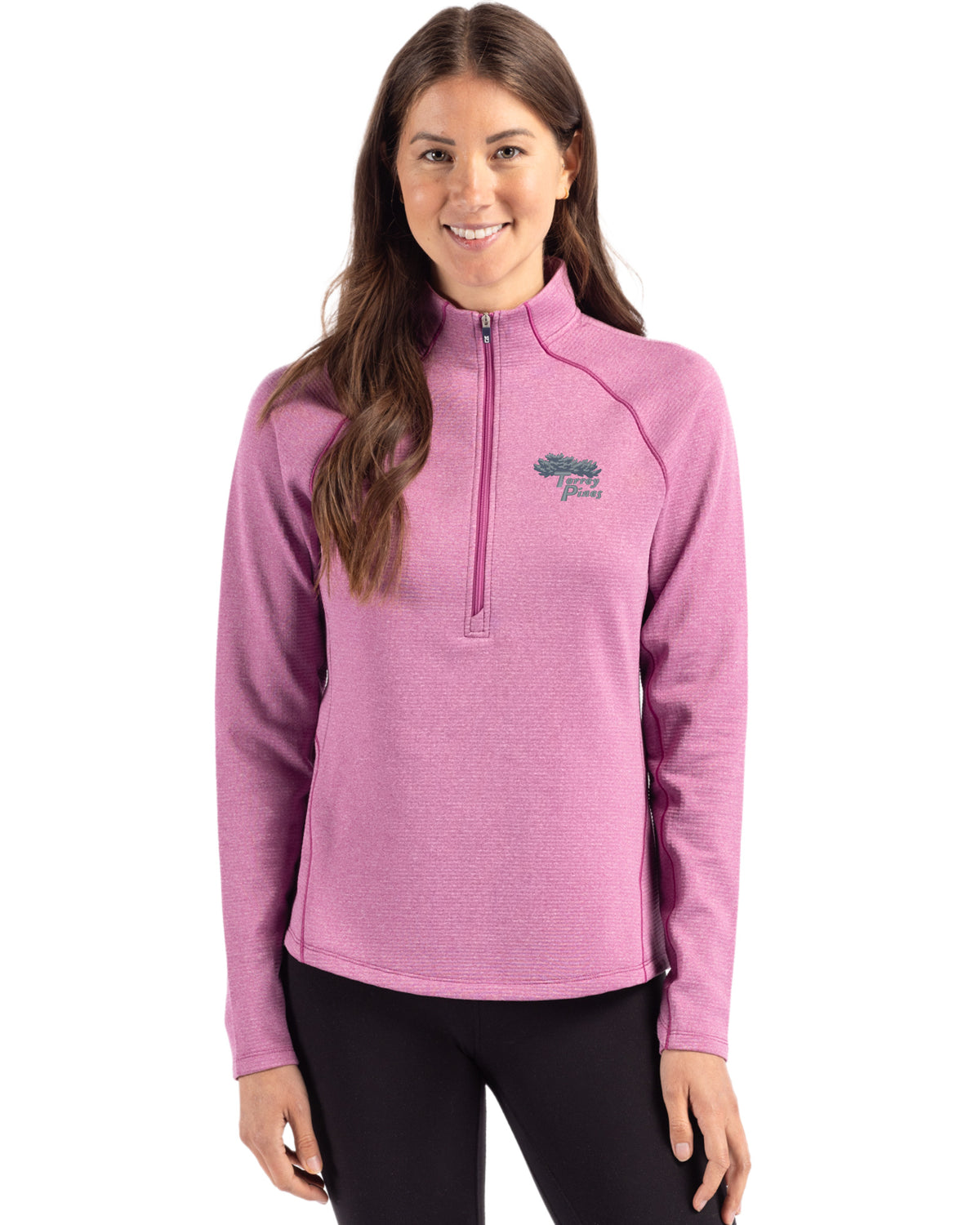 Torrey Pines Cutter & Buck Peshastin Recycled Grid Fleece Womens Half Zip Pullover - LCK00182-35492