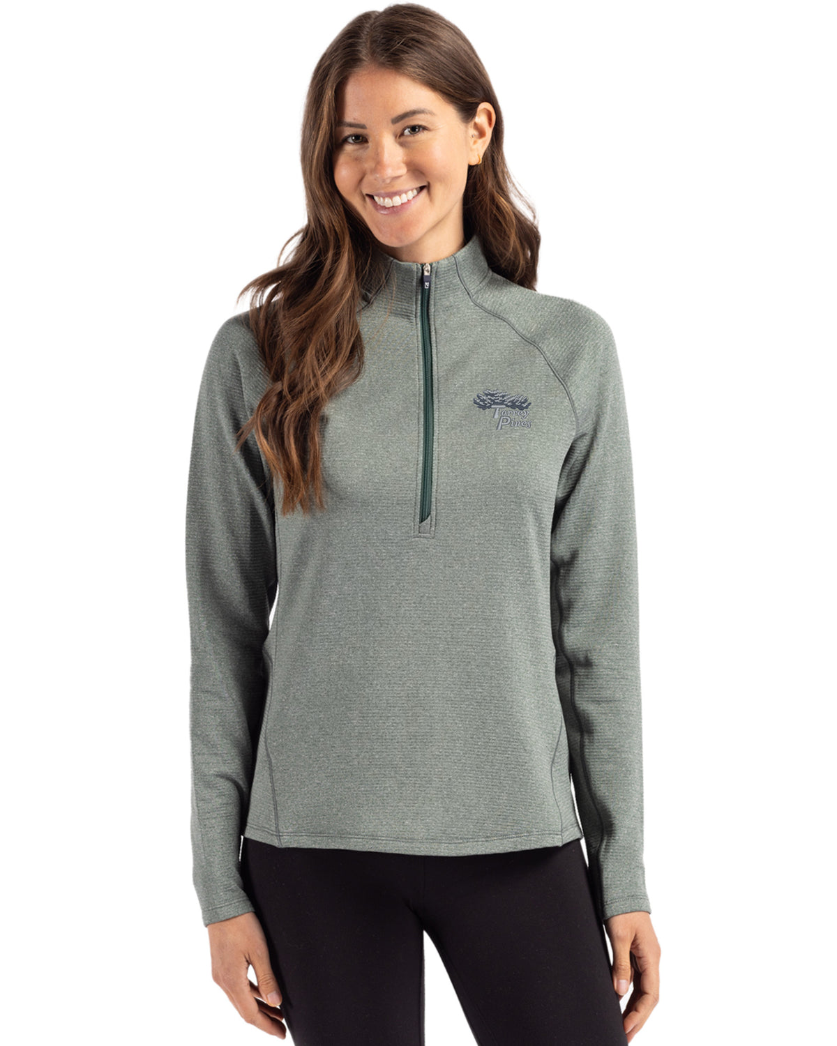 Torrey Pines Cutter & Buck Peshastin Recycled Grid Fleece Womens Half Zip Pullover - LCK00182-35492