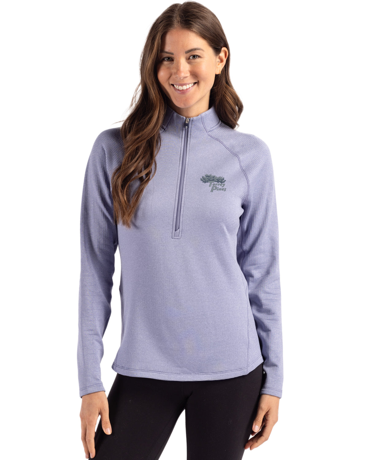 Torrey Pines Cutter & Buck Peshastin Recycled Grid Fleece Womens Half Zip Pullover - LCK00182-35492
