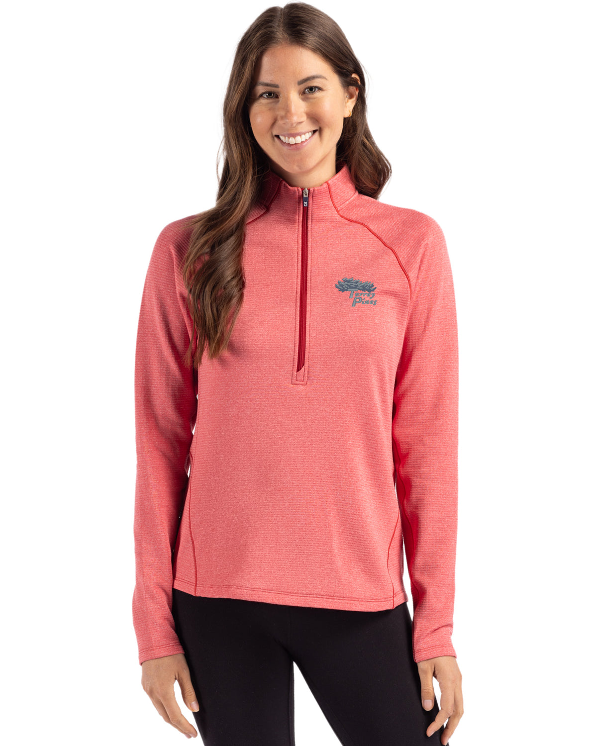 Torrey Pines Cutter & Buck Peshastin Recycled Grid Fleece Womens Half Zip Pullover - LCK00182-35492