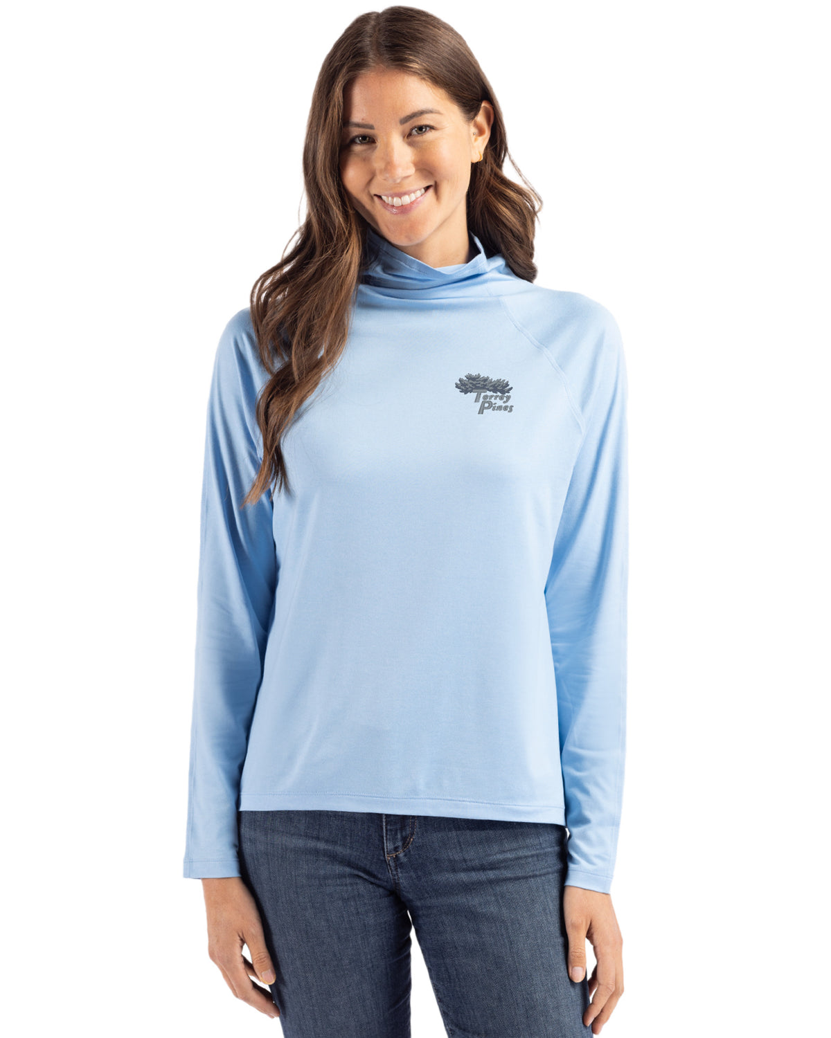 Torrey Pines Cutter & Buck Coastline Recycled Double Peached Womens Funnel Neck Pullover - LCK00183-35492