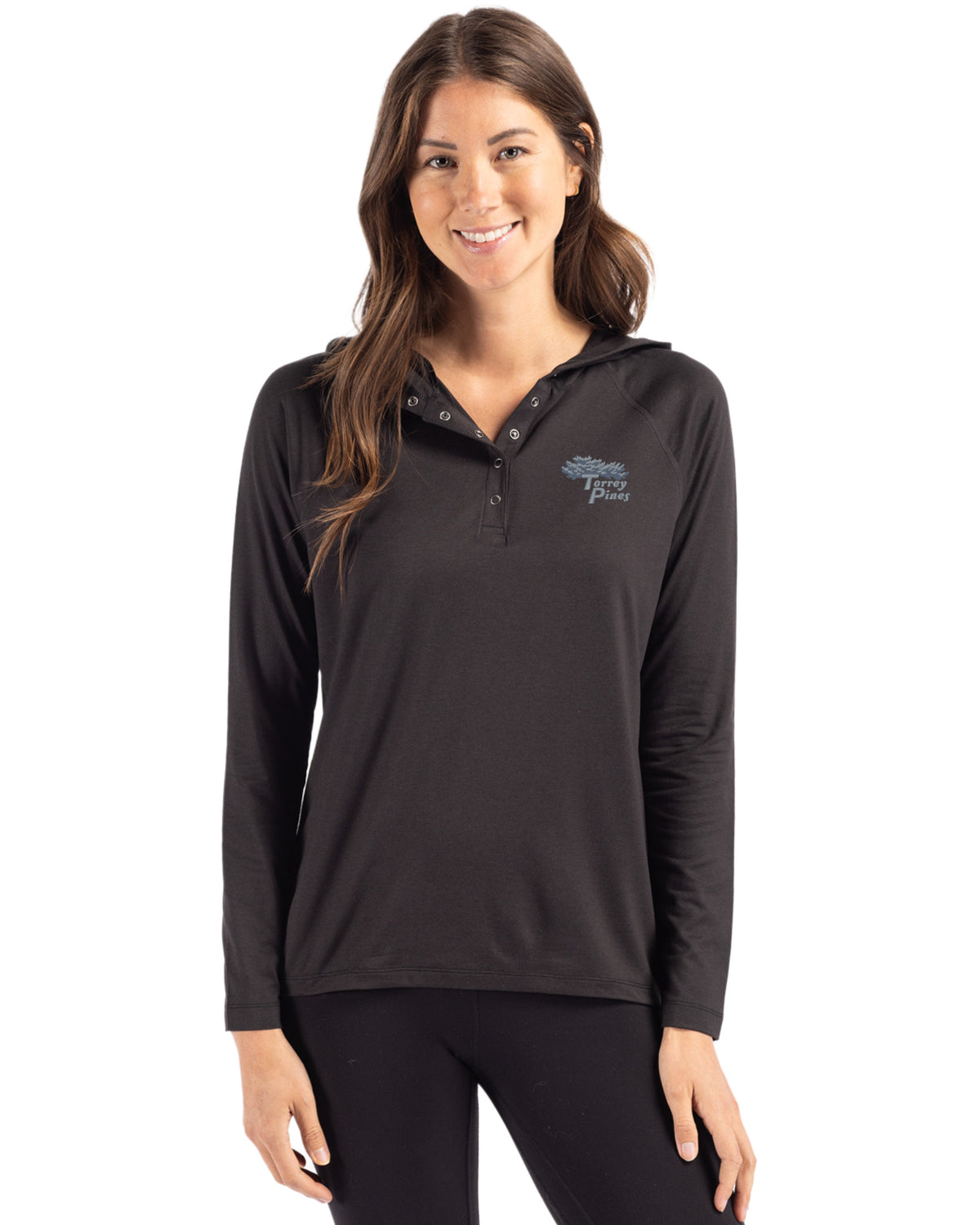 Torrey Pines Cutter & Buck Coastline Recycled Double Peached Womens Hooded Pullover - LCK00184-35492