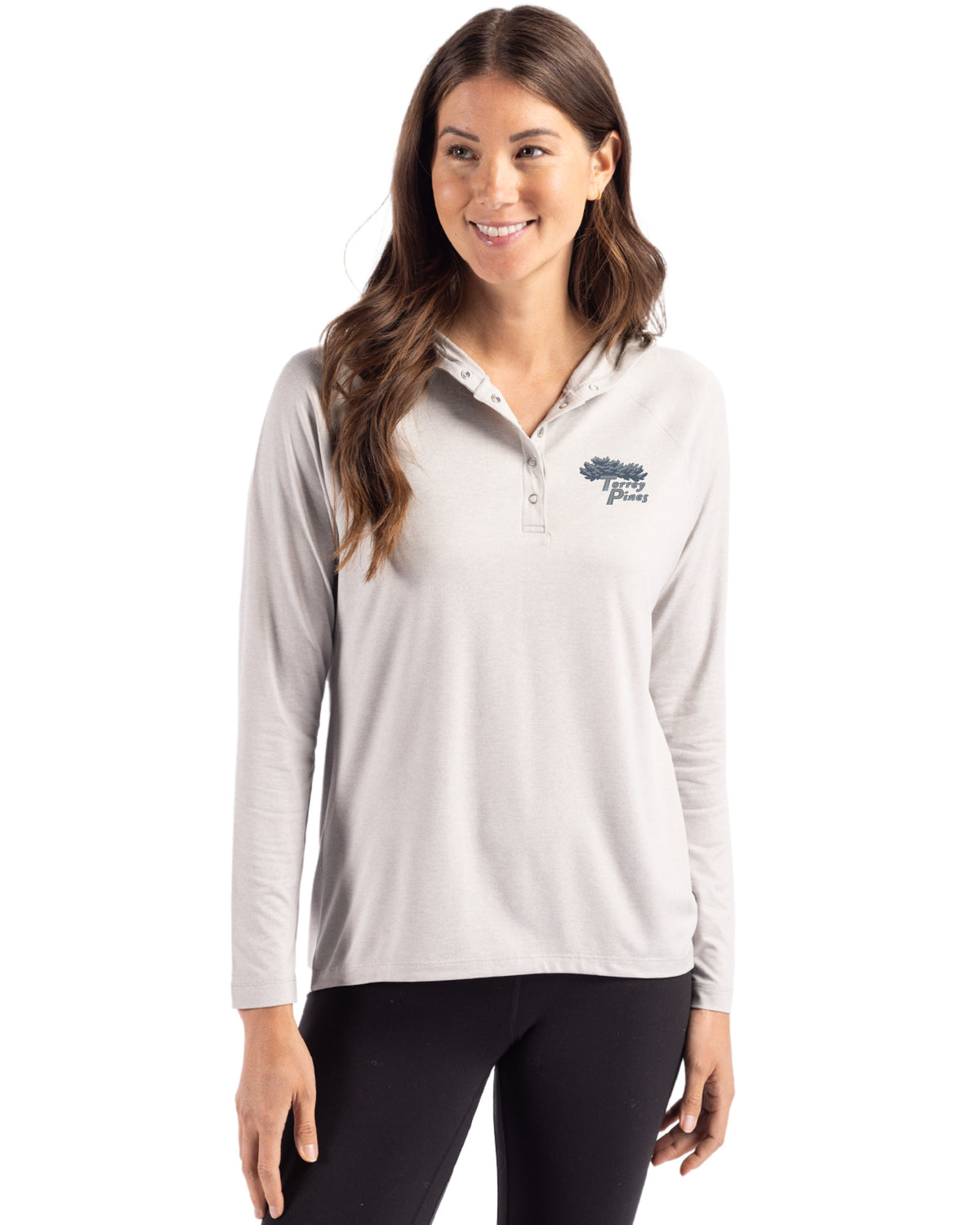 Torrey Pines Cutter & Buck Coastline Recycled Double Peached Womens Hooded Pullover - LCK00184-35492