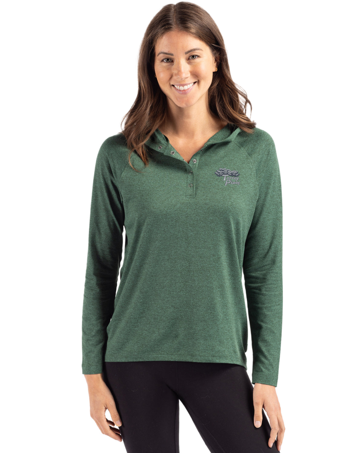Torrey Pines Cutter & Buck Coastline Recycled Double Peached Womens Hooded Pullover - LCK00184-35492