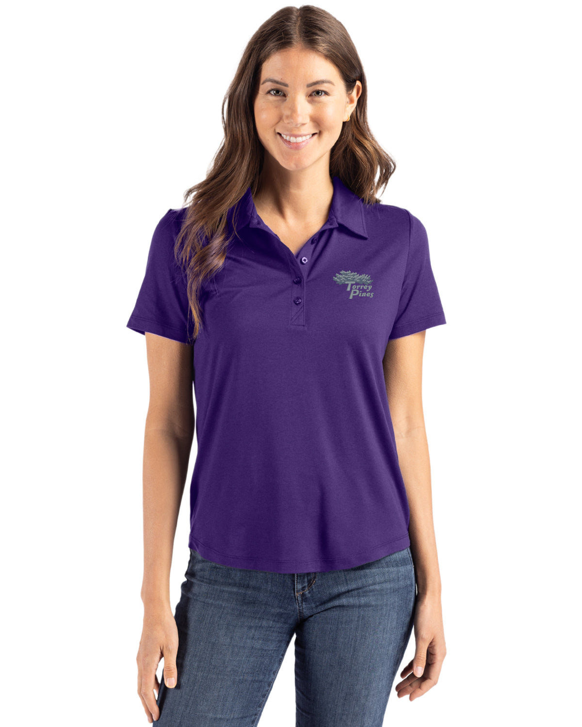 Torrey Pines Cutter & Buck Coastline Recycled Double Peached Womens Polo - LCK00192-35492