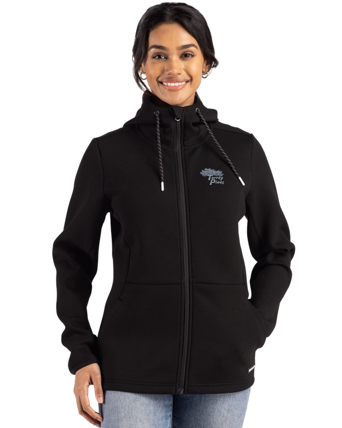 Torrey Pines Cutter & Buck Roam Recycled Buttery-Soft Knit Womens Full Zip Hooded Jacket - LCK00194-35492