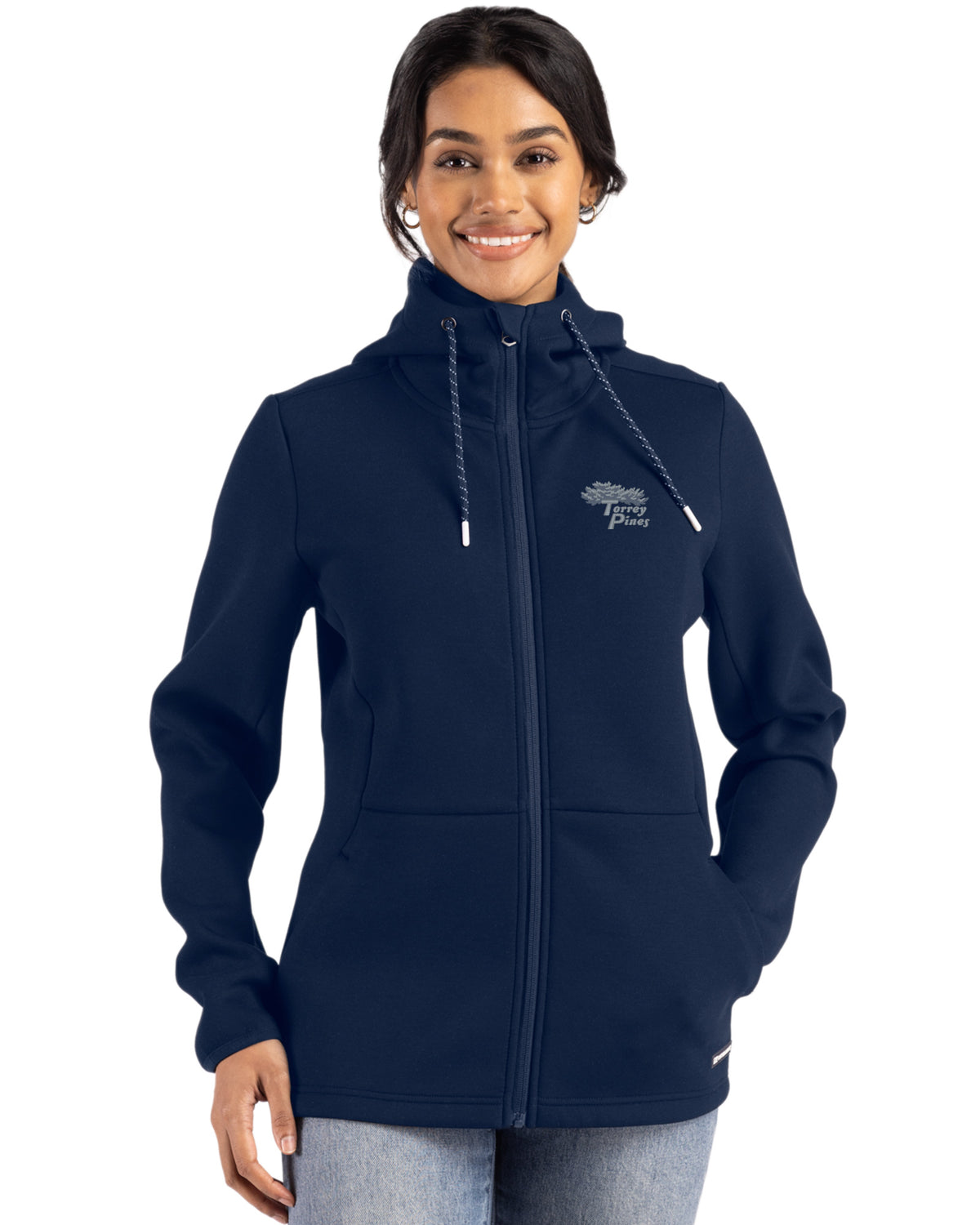 Torrey Pines Cutter & Buck Roam Recycled Buttery-Soft Knit Womens Full Zip Hooded Jacket - LCK00194-35492