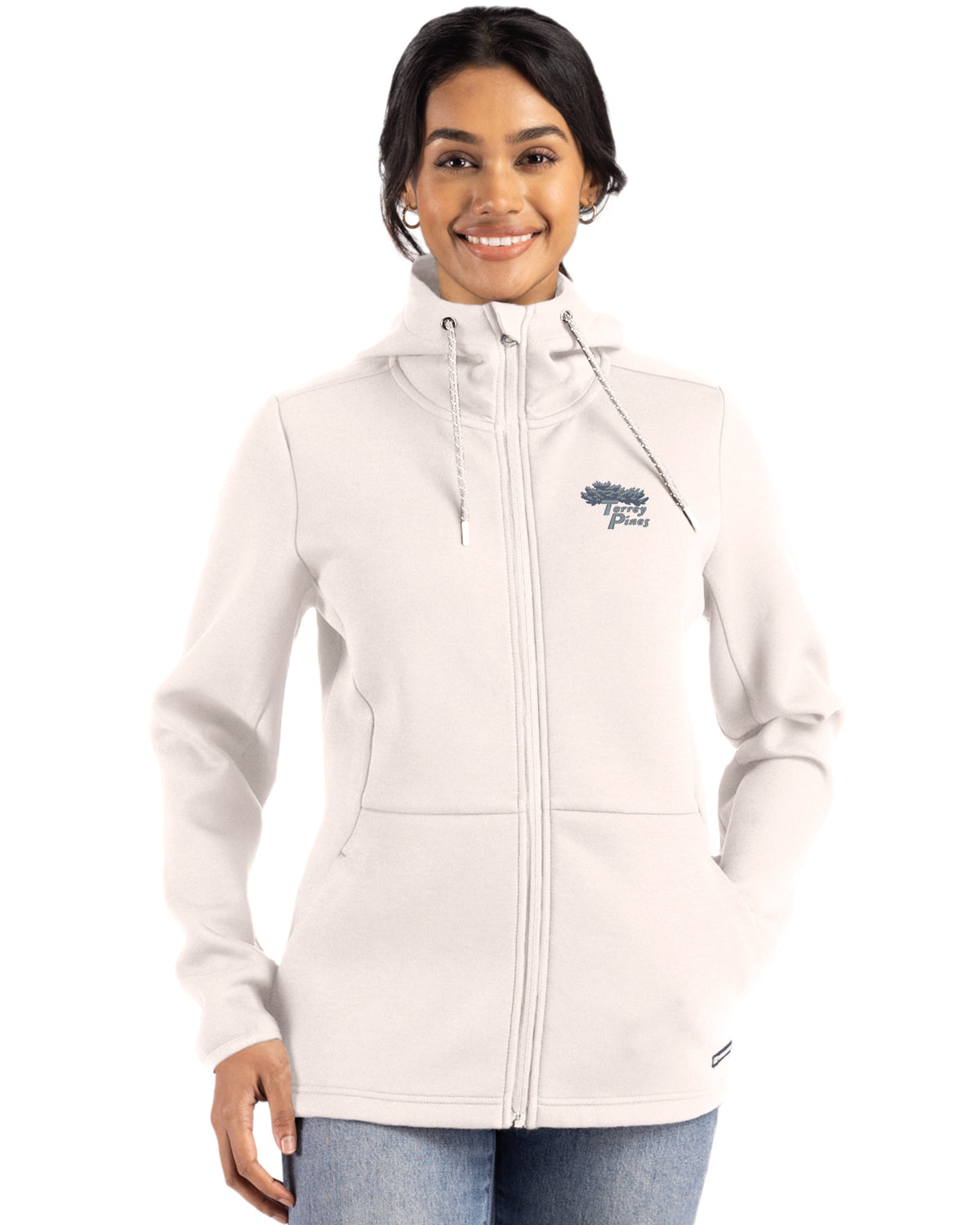 Torrey Pines Cutter & Buck Roam Recycled Buttery-Soft Knit Womens Full Zip Hooded Jacket - LCK00194-35492