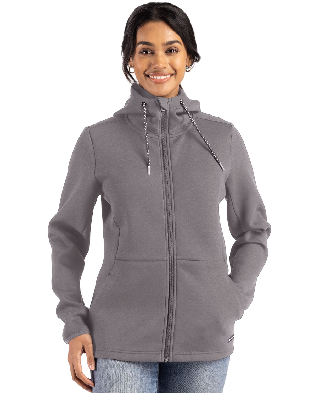 Cutter & Buck Roam Recycled Buttery-Soft Knit Womens Full Zip Hooded Jacket - LCK00194