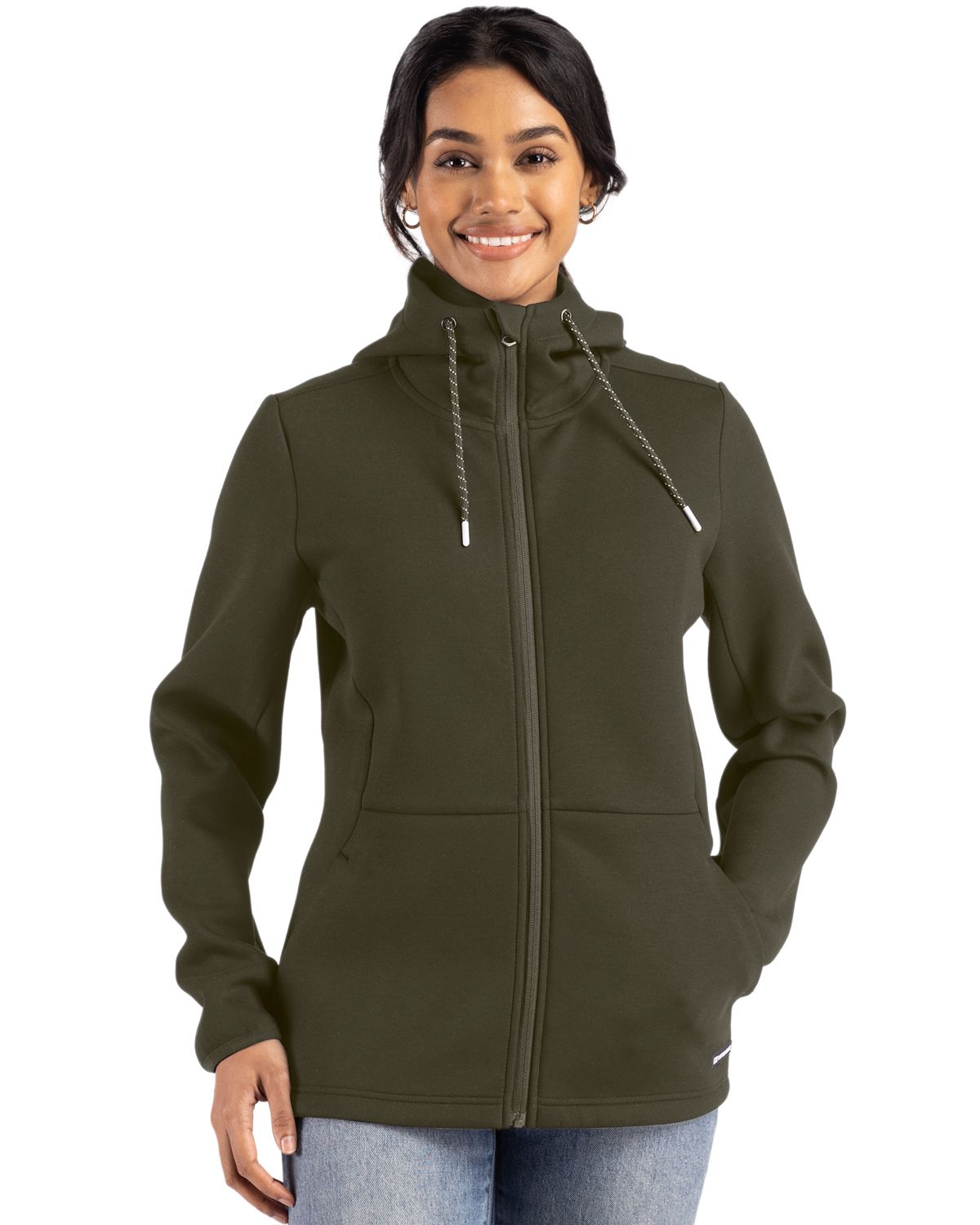 Cutter & Buck Roam Recycled Buttery-Soft Knit Womens Full Zip Hooded Jacket - LCK00194