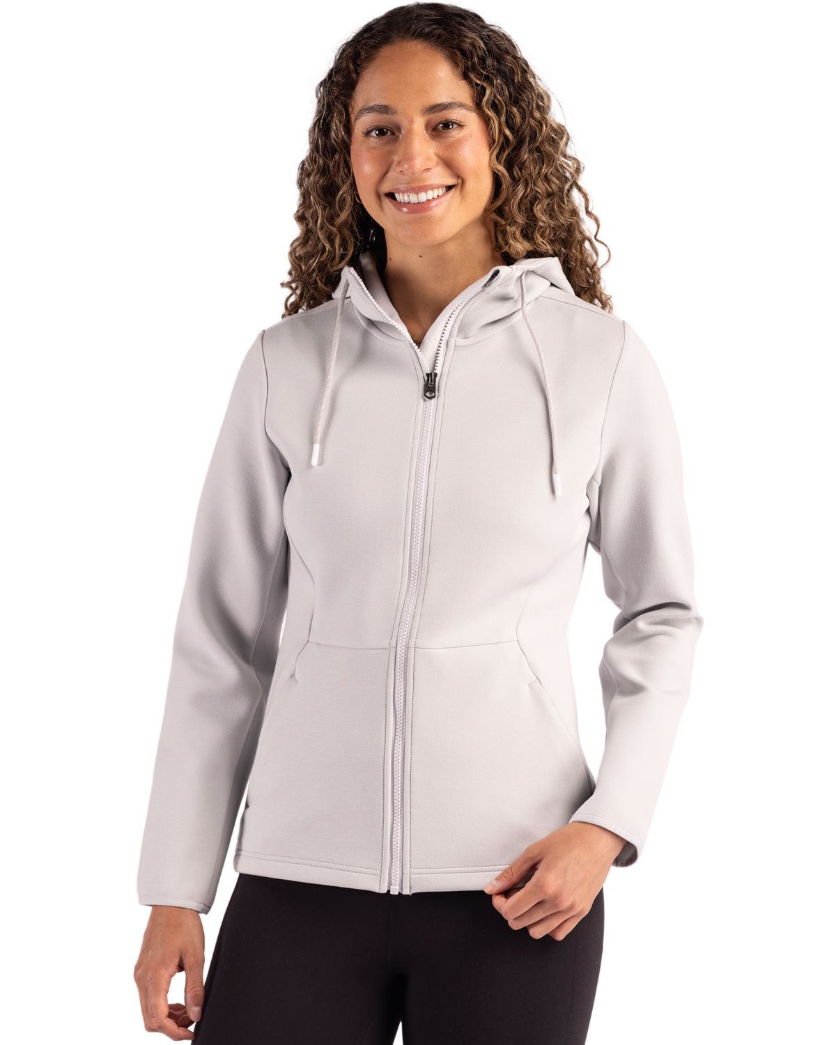 Cutter & Buck Roam Recycled Buttery-Soft Knit Womens Full Zip Hooded Jacket - LCK00194