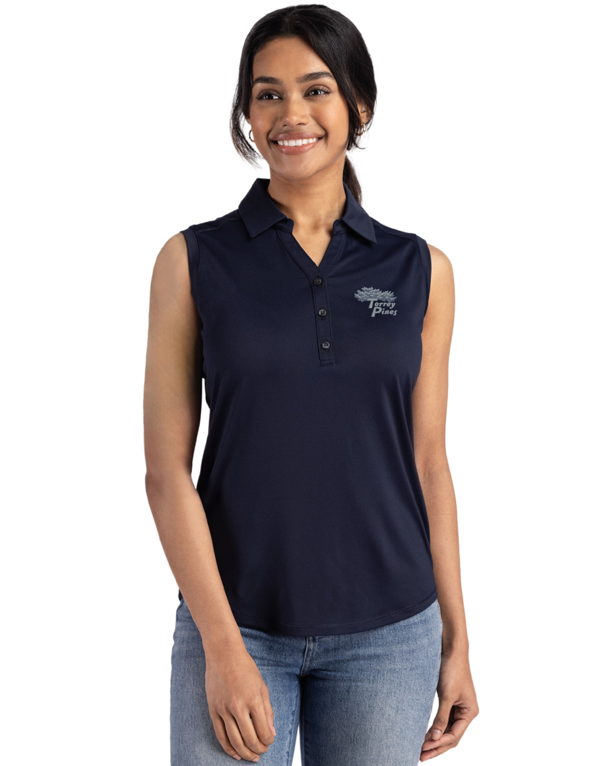 Torrey Pines Cutter & Buck Forge Recycled Four-Way Stretch Womens Sleeveless Polo - LCK00197-35492