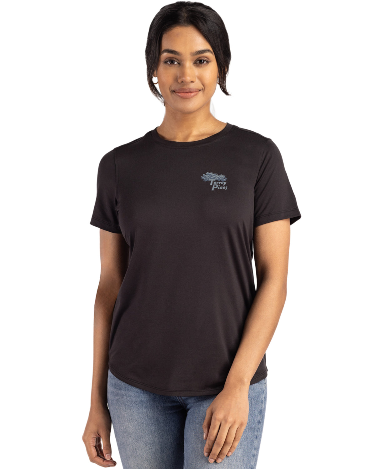 Torrey Pines Cutter & Buck Coastline Recycled Double Peached Womens Short Sleeve Tee - LCK00198-35492