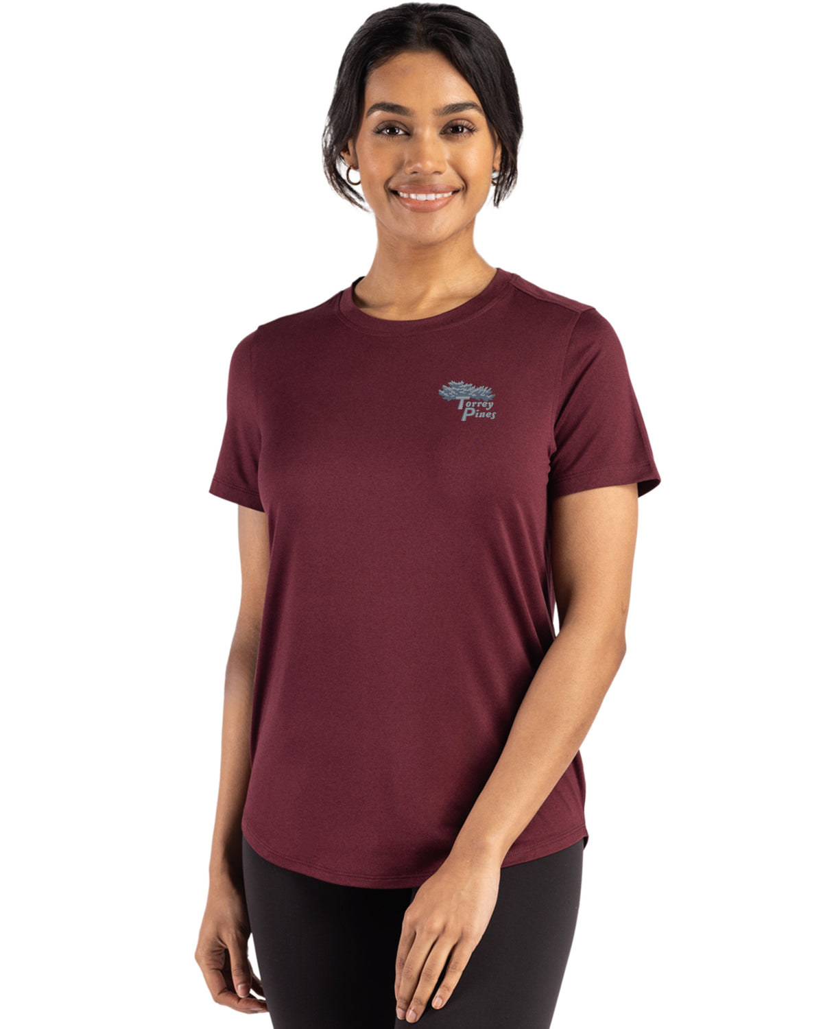 Torrey Pines Cutter & Buck Coastline Recycled Double Peached Womens Short Sleeve Tee - LCK00198-35492