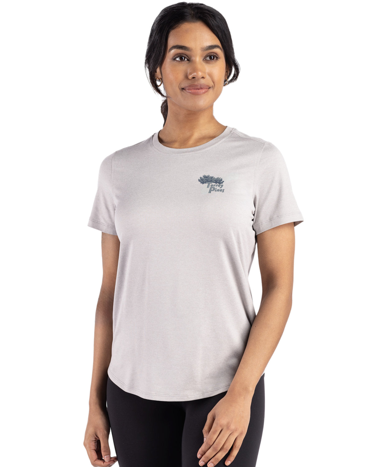 Torrey Pines Cutter & Buck Coastline Recycled Double Peached Womens Short Sleeve Tee - LCK00198-35492