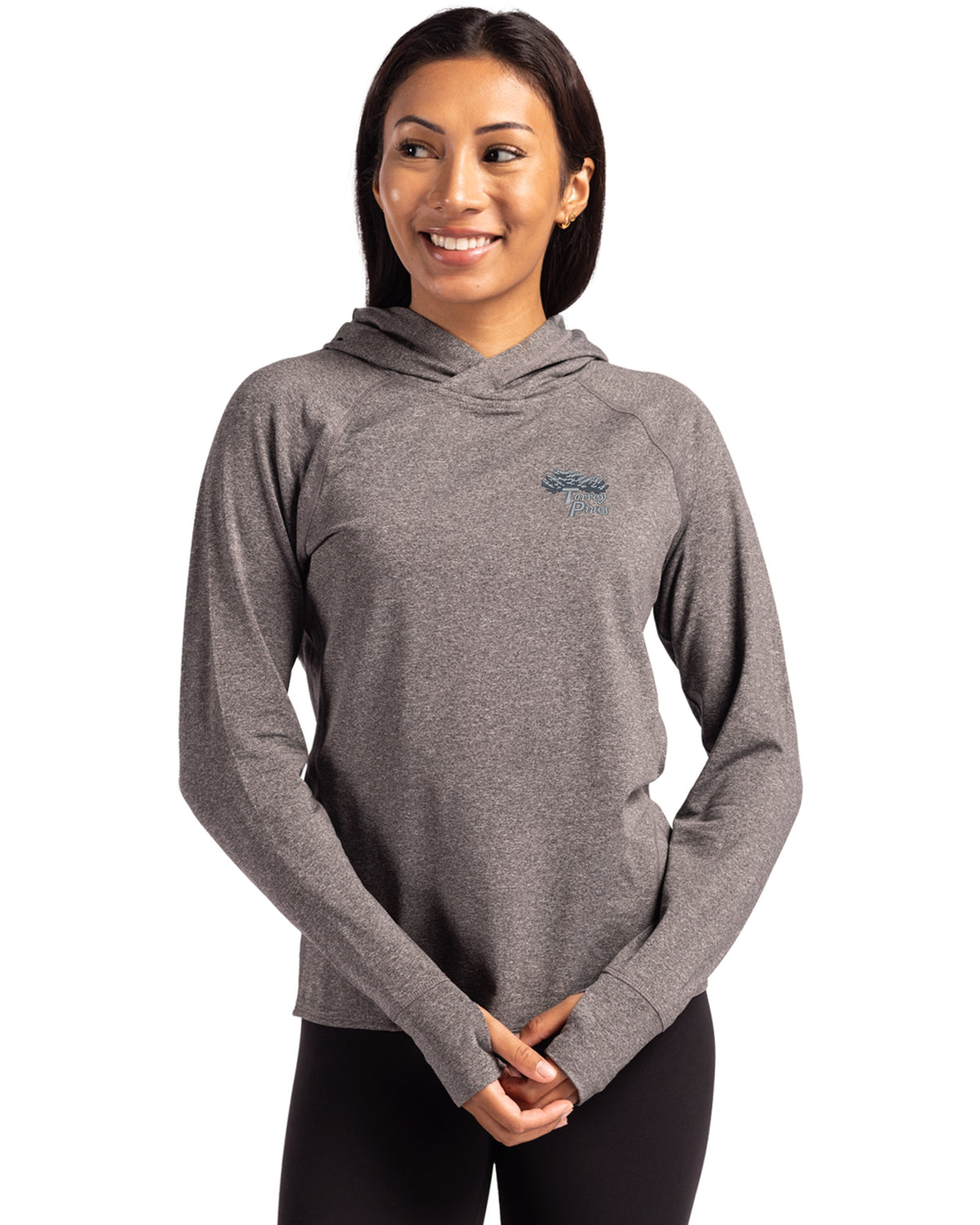 Torrey Pines Cutter & Buck Adapt Recycled Soft Knit Stretch Womens Hooded Pullover - LCK00203-35492