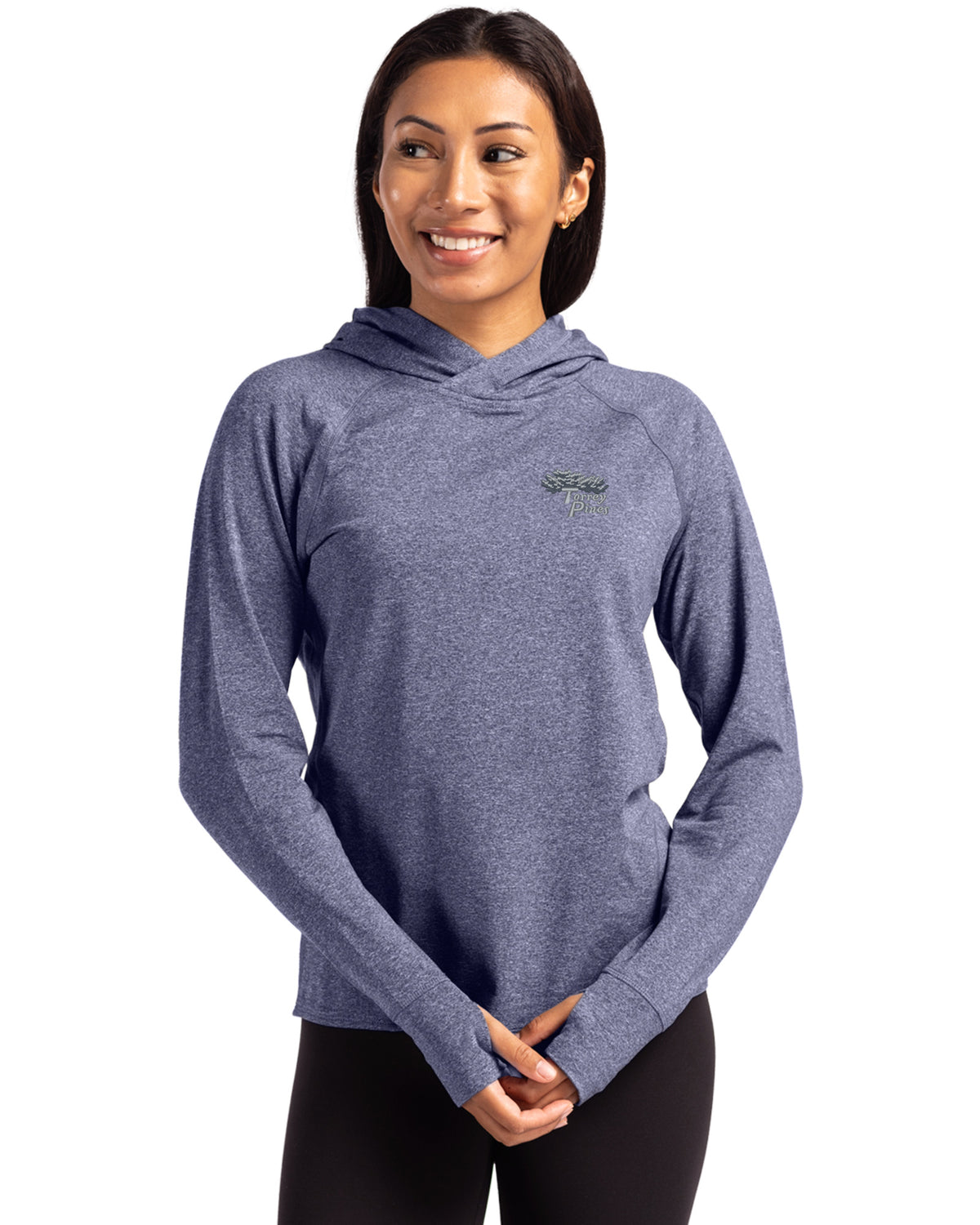 Torrey Pines Cutter & Buck Adapt Recycled Soft Knit Stretch Womens Hooded Pullover - LCK00203-35492