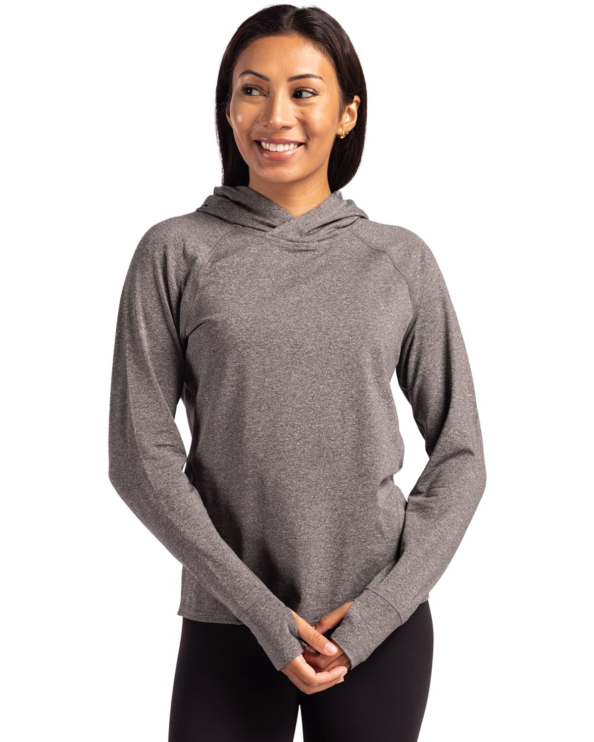 Cutter & Buck Adapt Recycled Soft Knit Stretch Womens Hooded Pullover - LCK00203