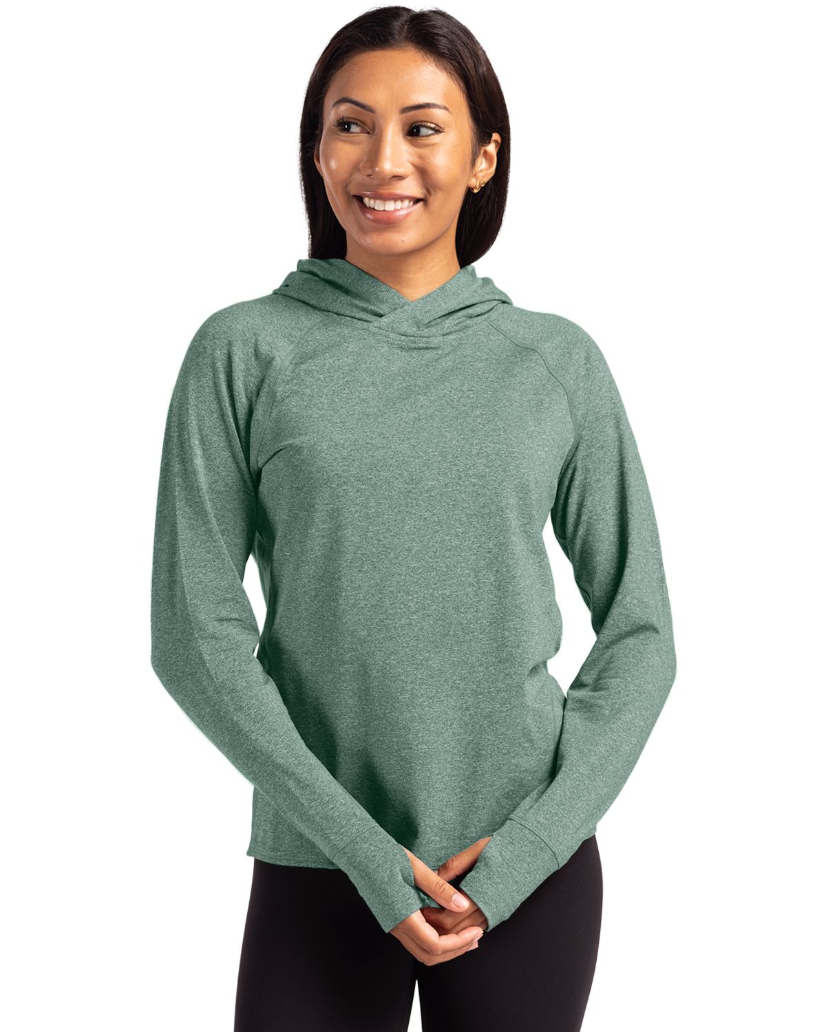 Cutter & Buck Adapt Recycled Soft Knit Stretch Womens Hooded Pullover - LCK00203